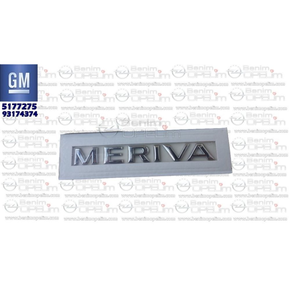 Opel Meriva A Rear Boot Meriva Lettering GM Genuine 5177275 - 93174374