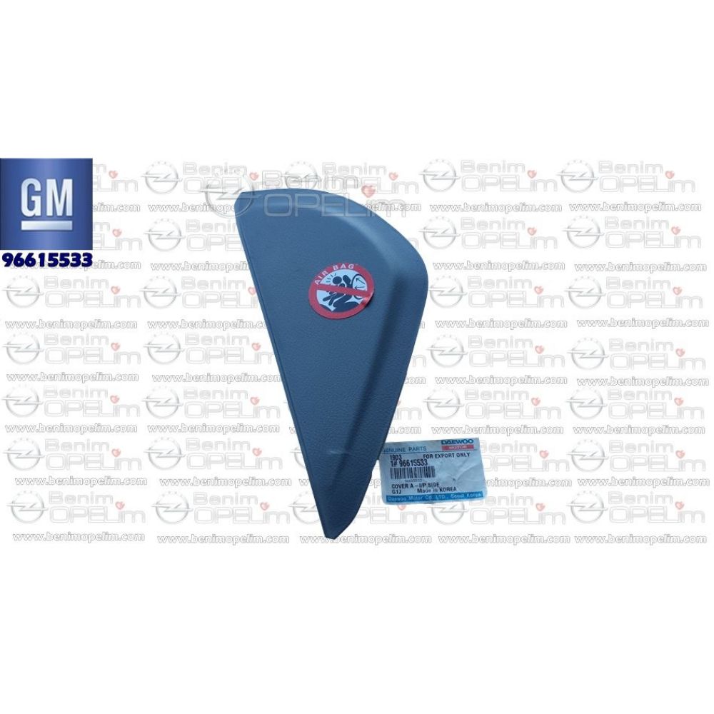 Product Code : 96615533 - Chevrolet Lacetti Left Torpedo Cover with Airbag Warning Sticker Black GM Genuine 96615533