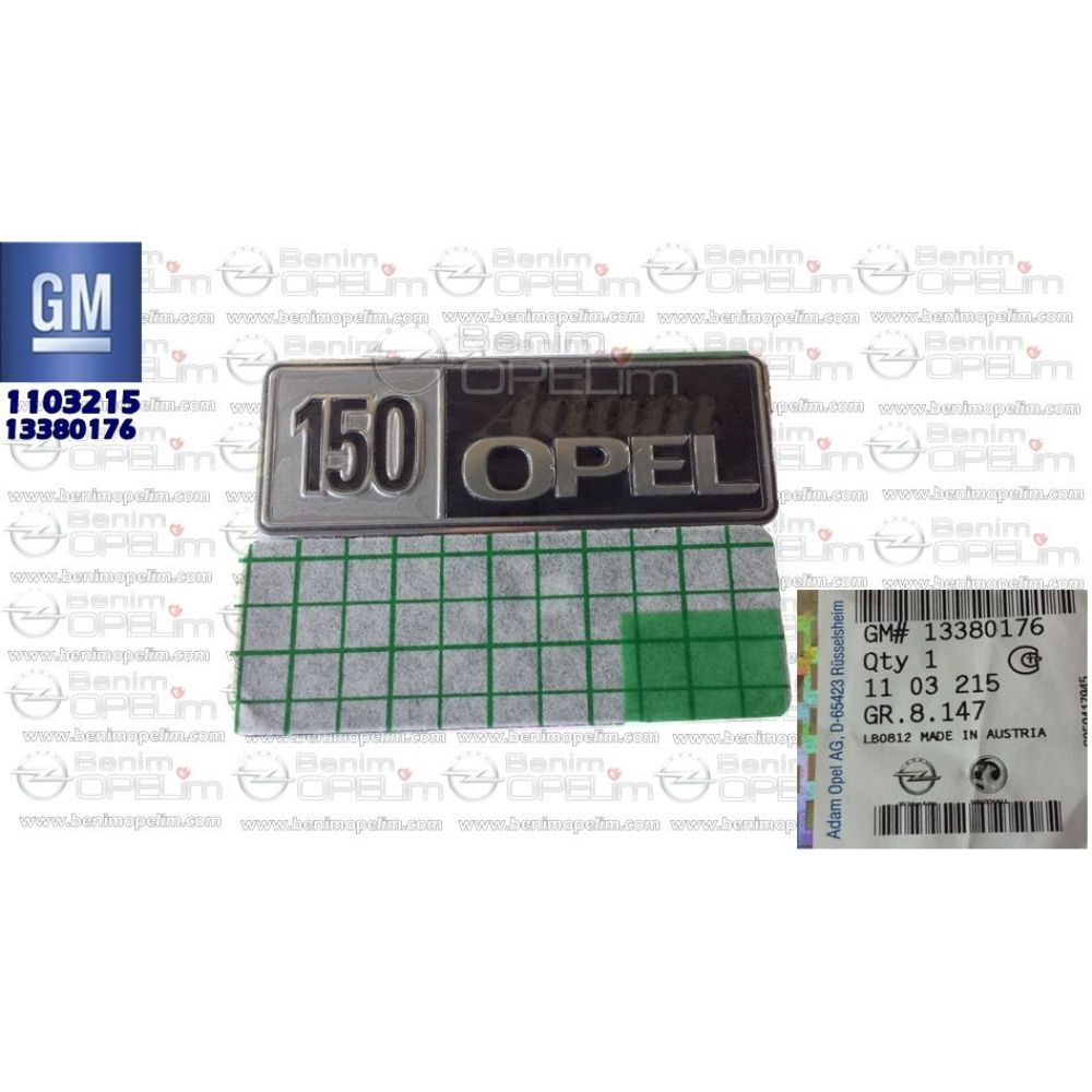 Product Code : 1103215 - Arma 150 Man Opel Lettering GM Original 1103215 - 13380176