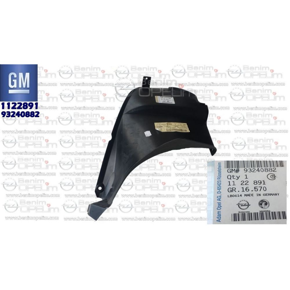 Product Code : 1122891 - Opel Astra G, Zafira A Right Rear Cover Protector GM Genuine 1122891 - 93240882