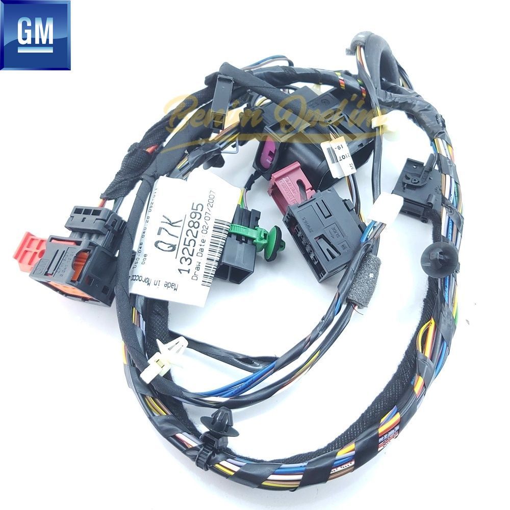 Opel Corsa D Left Front Door Harness Q7K Wiring Harness (Driver Side) GM Genuine 6285360 - 13252895