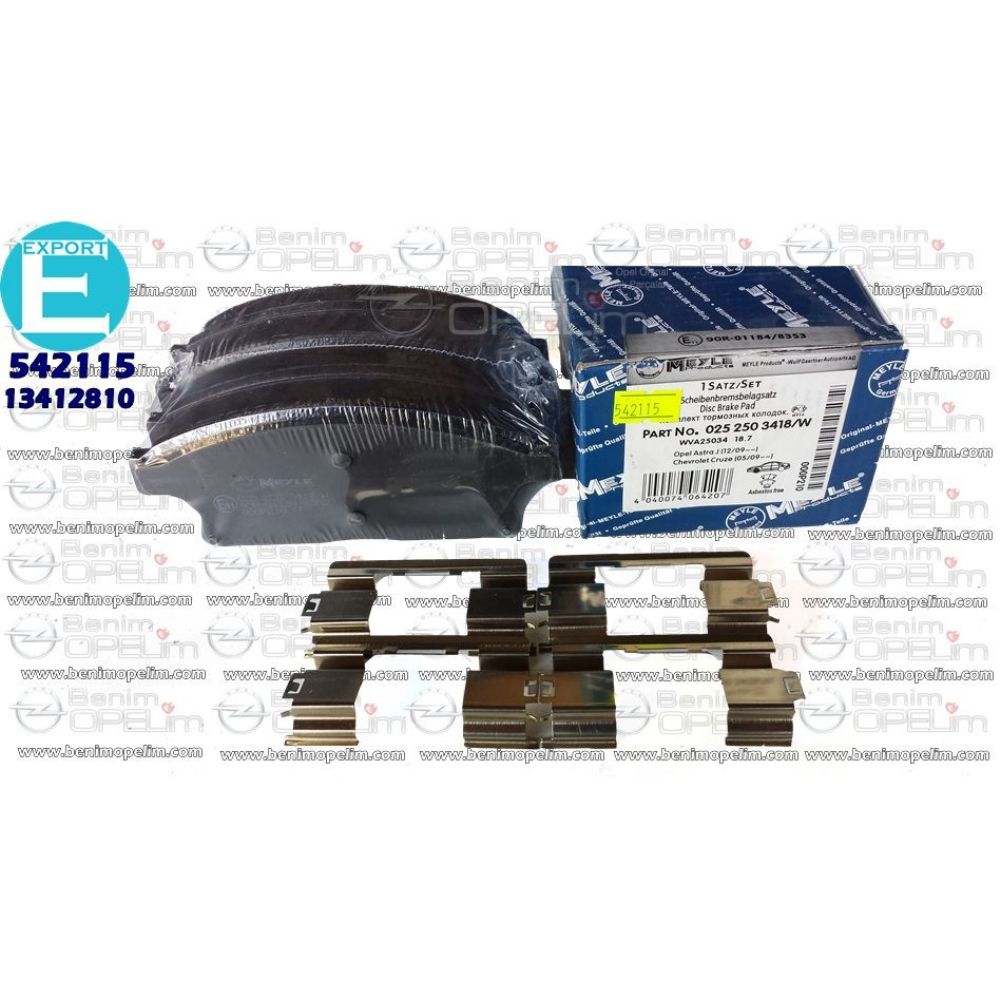 Opel Astra J, Chevrolet Cruze Front Brake Pad 16 Inch Ast, J, Cruz 1st Class Quality 542115