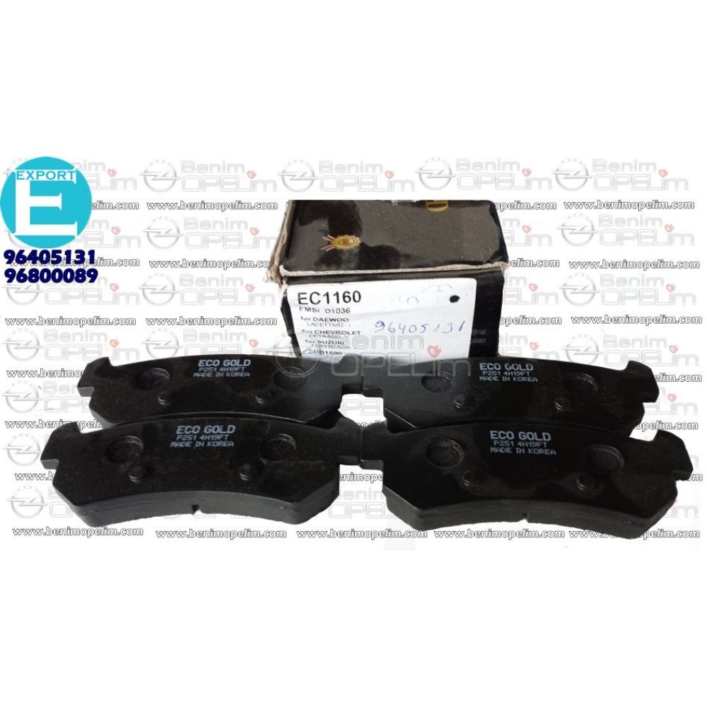 Product Code : 96405131E - Chevrolet Lacetti Rear Brake Pad 1st Class Quality 96800089