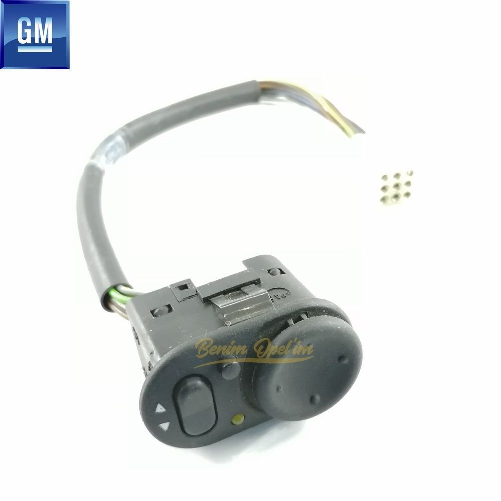 Opel Astra F Complete Outside Rear View Mirror Adjustment Control Black (Cu) GM Original 1240536 - 90432359