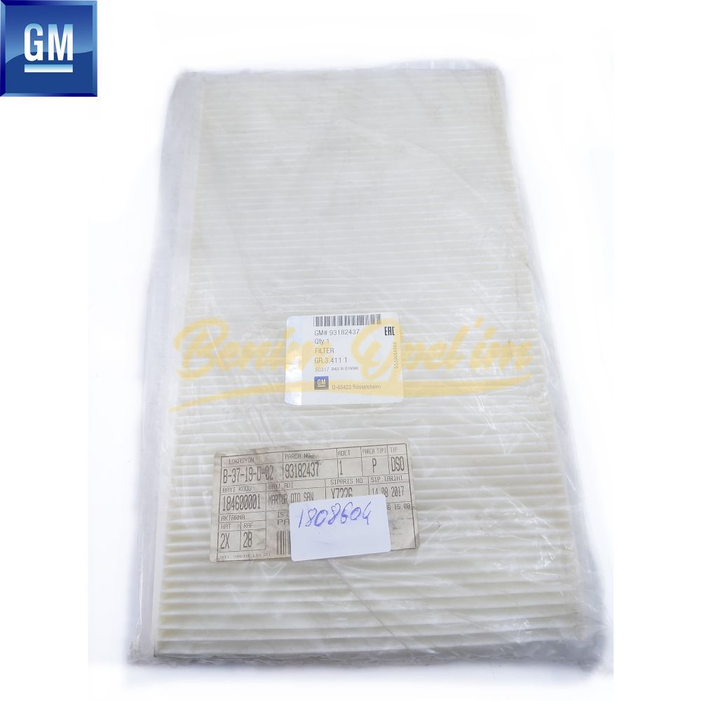 Opel Corsa B, Combo B Pollen Filter GM Original 1808604 - 6806612