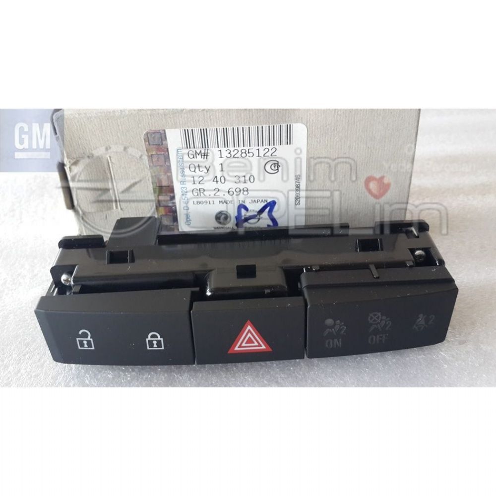 Opel Astra J Quad Warning Lock System Switch GM Genuine 1240310 - 13285122 - 13285122