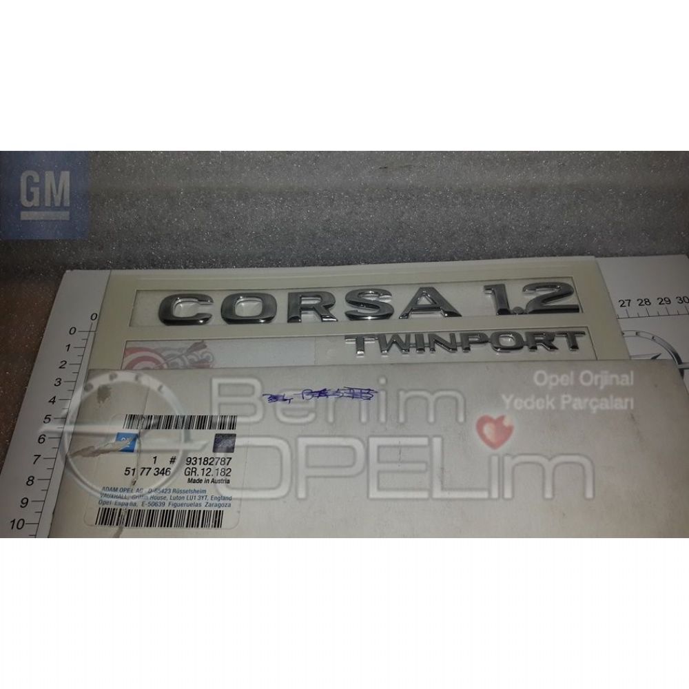 Corsa C, Corsa D Corsa 1.2 Twinport Lettering Corsa GM Original 5177346 - 93182787