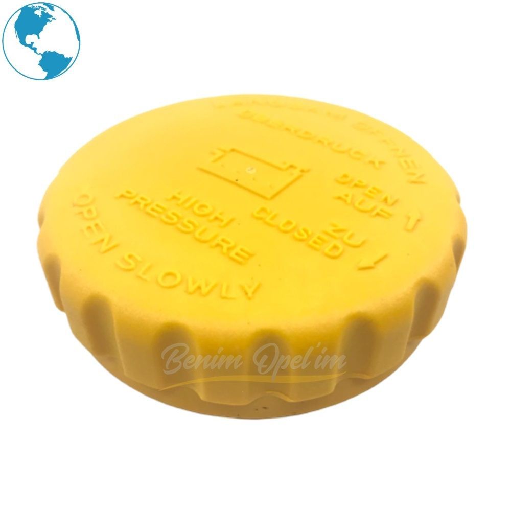 Product Code : 1304666E - Radiator Spare Water Tank Cap Yellow Opel Astra F G, Zafira A, Calibra, Corsa B C, Frontera A, Meriva A, Omega, Tigra, Vectra A B 1st Class Quality 1304666