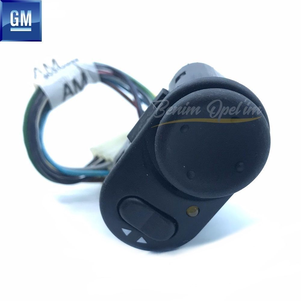 Opel Vectra A, Calibra Complete Outside Rear View Mirror Adjustment Control Black (Am) GM Genuine 90310842 - 1240493