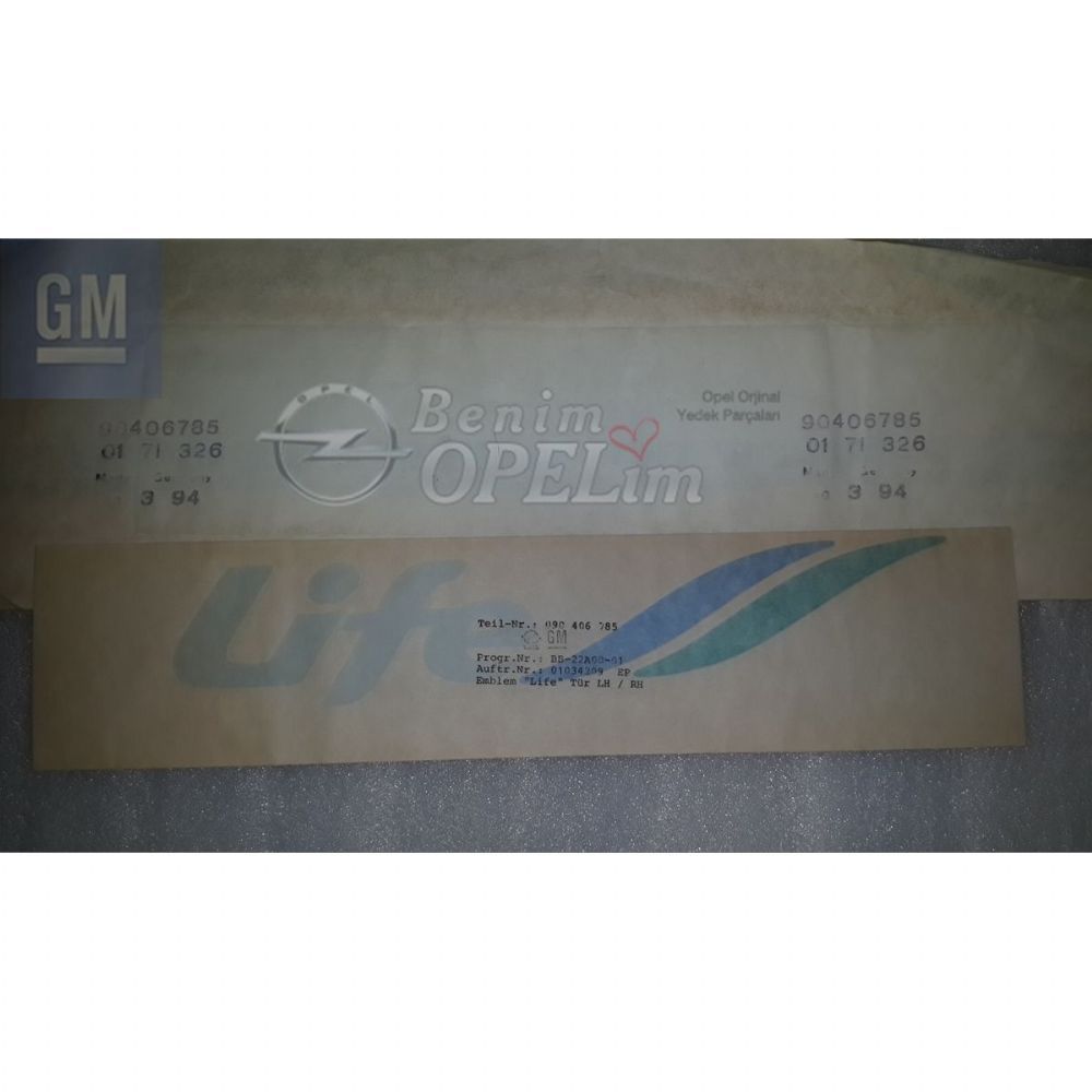 Astra F Life Lettering GM Original 90406785 - 171326