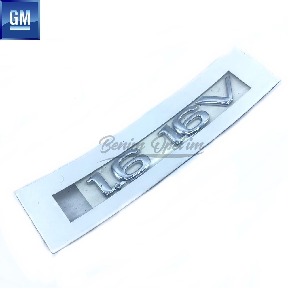 Unlined Slim 1.6 16V Lettering Chrome Opel Astra G, Zafira A, Vectra B, Corsa B, Tigra A GM Genuine 5177075 - 90540427 - 90540427