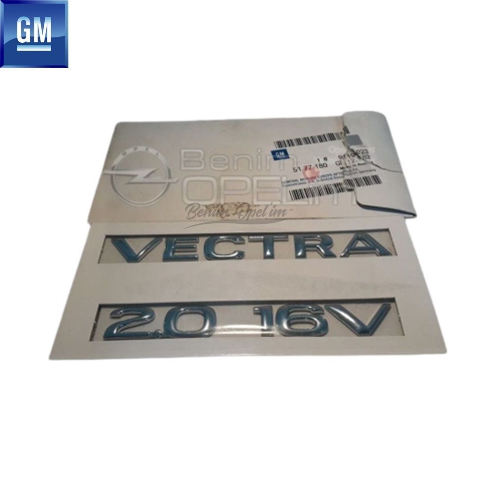 Product Code : 9119023 - Opel Vectra B Rear Boot Vectra 2.0 16V Lettering Chrome GM Original 9119023 - 5177180