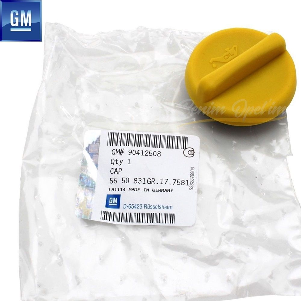 Product Code : 5650831 - Engine Oil Filler Cap Yellow Captiva C100, Cruze, Antara, Astra, Calibra, Corsa, Frontera, Meriva, Omega, Tigra, Vectra, Zafira GM Genuine 5650831 - 90412508