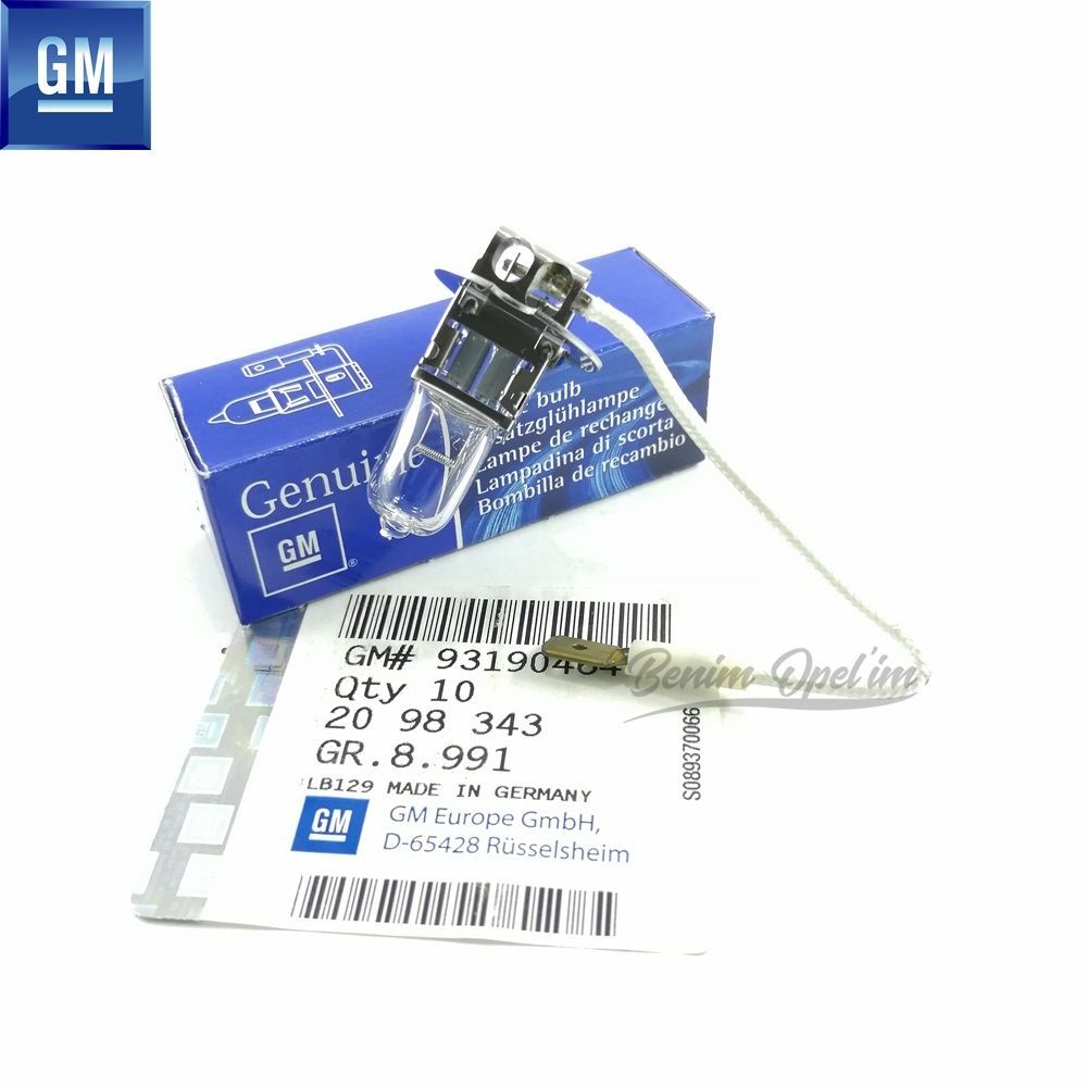 Product Code : 2098343 - Opel Front Fog Light Bulb Wired Type H3 12V 55W GM Original 2098343 - 93190464