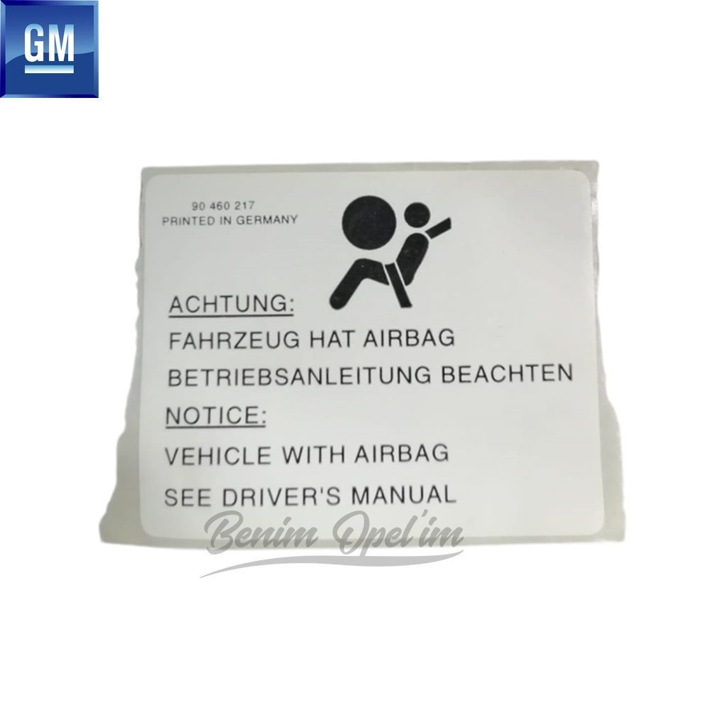 Product Code : 199050 - Opel Airbag Sticker (Airbag Warning) GM Original 199050 - 90460217