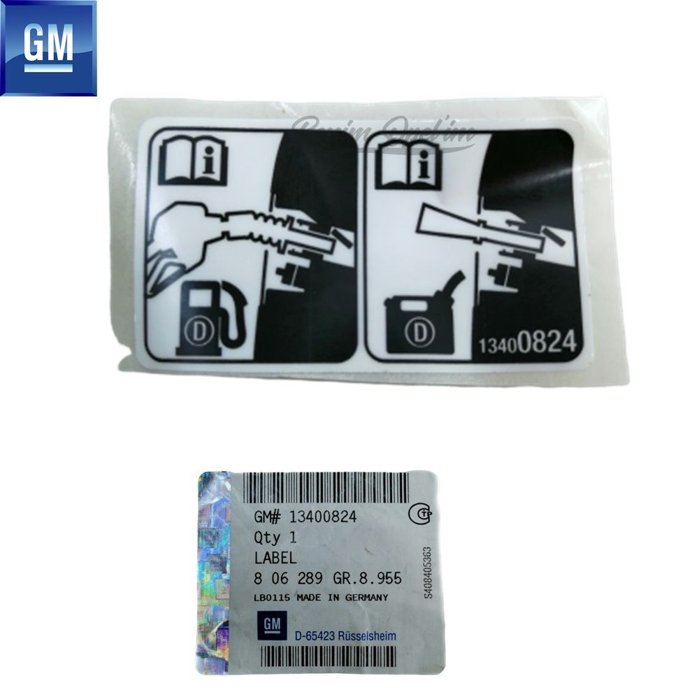 Product Code : 806289 - Opel Insignia A, Zafira C Fuel Tank Filler Guide Sticker GM Genuine 806289 - 13400824