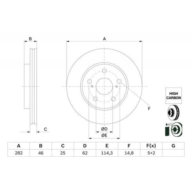 Ürün Kodu : 0986479F92 - FREN DİSKİ ÖN SOL/SAĞ TOYOTA COROLLA 1.2/1.5 VVT-İ/1.6 VVT-İ/1.8 HYBRİD/1.8 WTI-İ