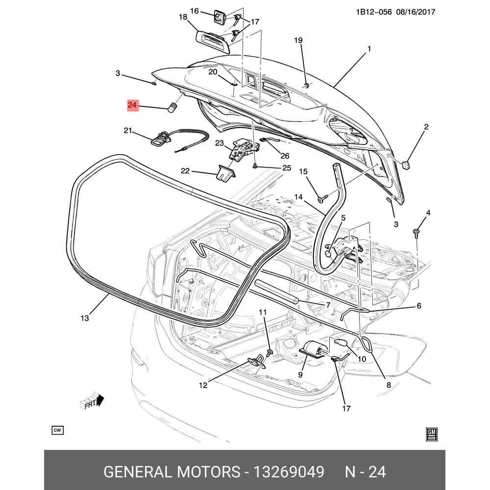 Opel Insignia Bagaj Ayar Takozu 13269049