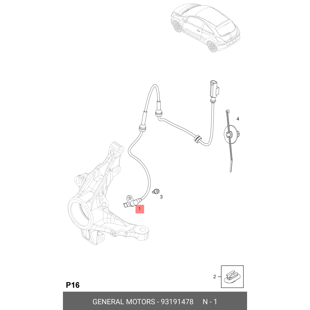 13381153 | Opel Corsa D, Corsa E Uyumlu Ön Abs Sensörü 2 Fişli İthal