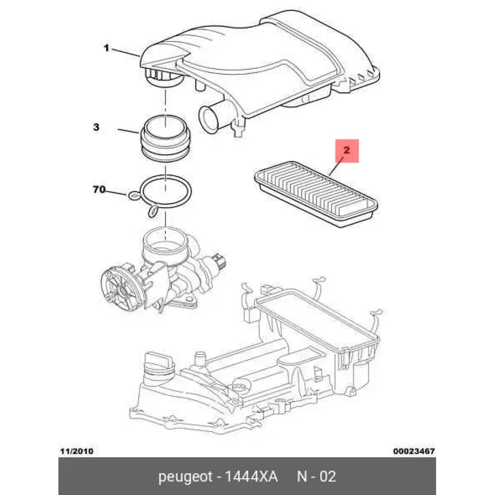 Citroën C1 Hava Filtresi 1444XA 1444 XA 17801-23030