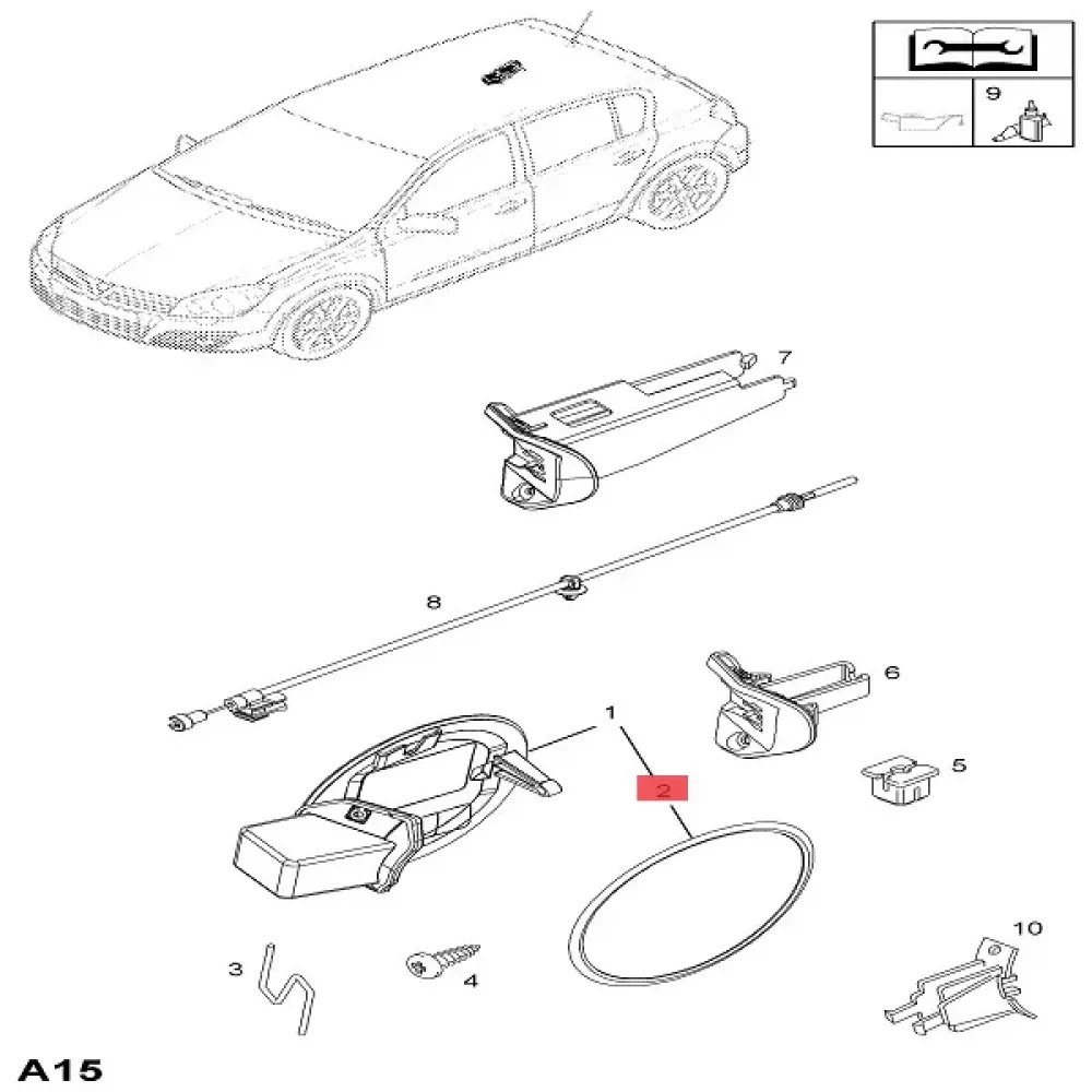 13111598 Orijinal | Opel Astra H Uyumlu Yakıt Deposu Dış Kapak Contası