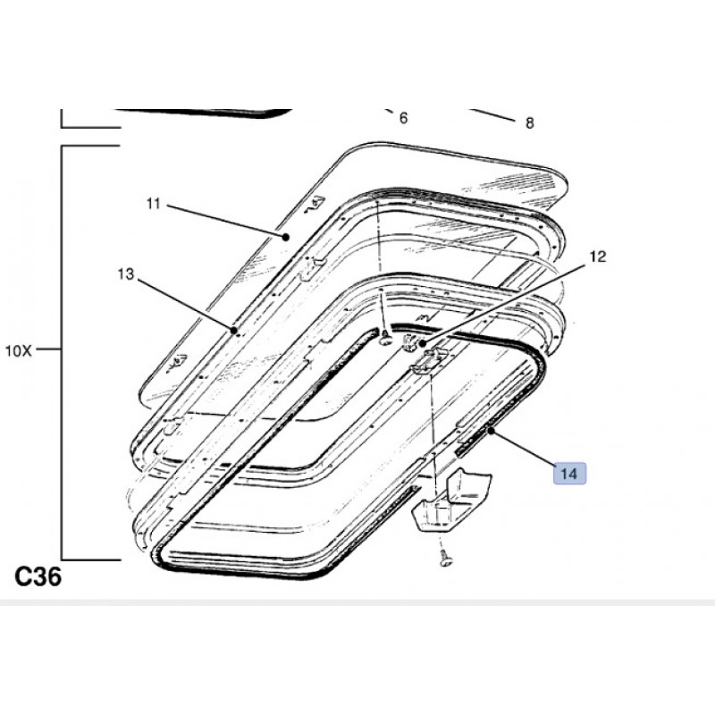 Opel Frontera A Sunroof Alt Fitili Gm - 91146643