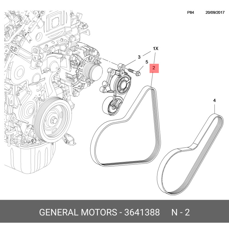 3641388 Orijinal | Opel Crossland X, Grandland X Uyumlu V Kayışı 6PK962 1.5 / 1.6 Dizel