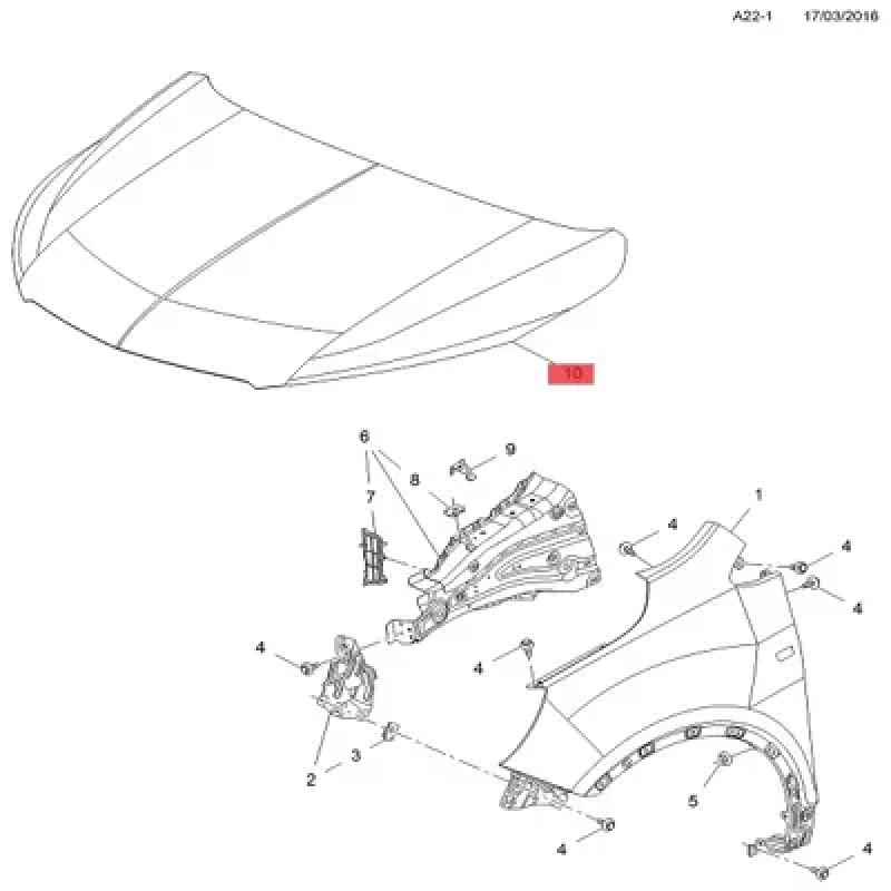 Opel Mokka Motor Kaputu Gm 42554956
