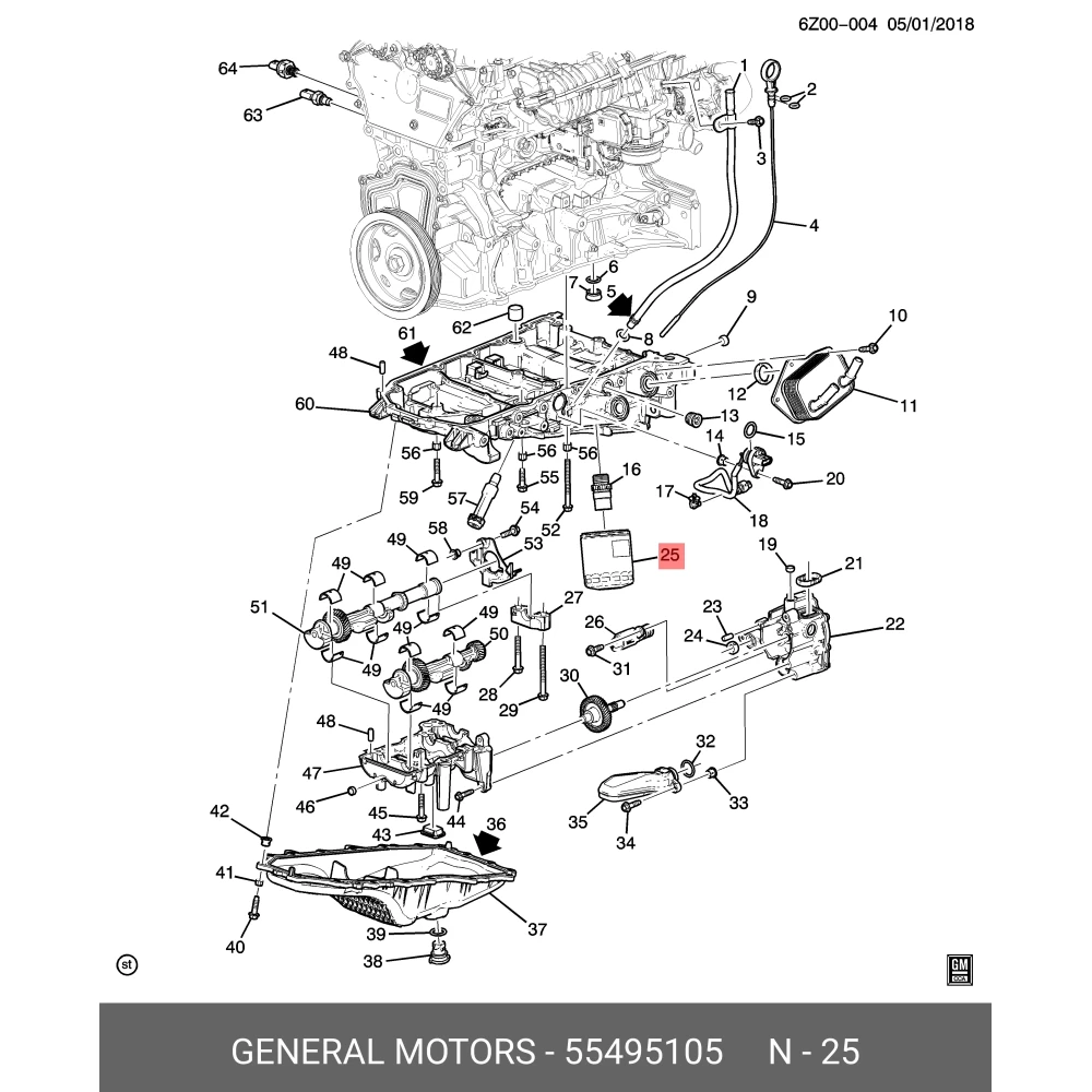 Opel Astra K Yağ Filtresi 1.4 Turbo 95530084