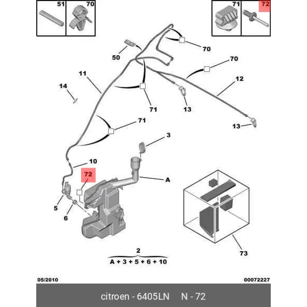 Peugeot 508 ve Citroën C5 Tampon Bağlantı Perçini M3 6405.LN