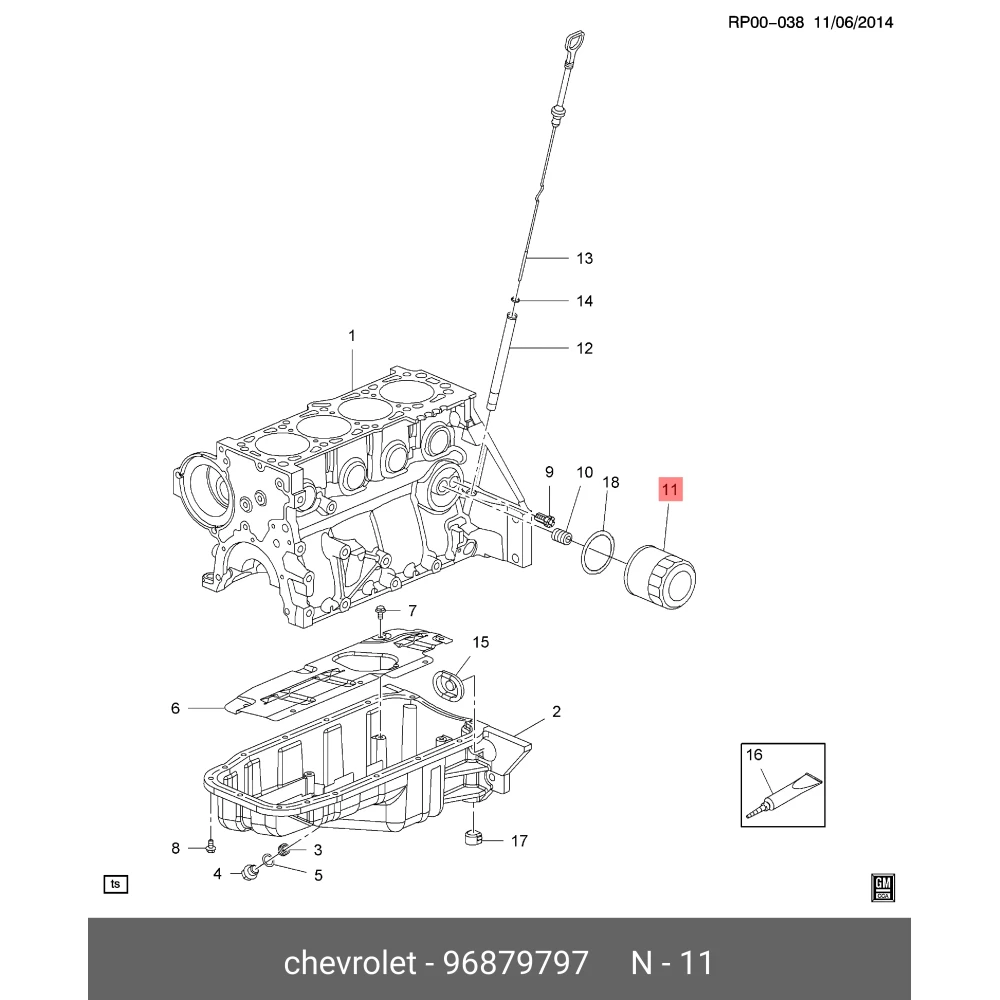YAĞ FİLTRESİ ASTRA G-H, ZAFİRA A-B, VECTRA B-C, CORSA C, COMBO C, KALOS T200, AVEO T200-T250, LACETTİ Z16XEP 1.4 8V 16V
