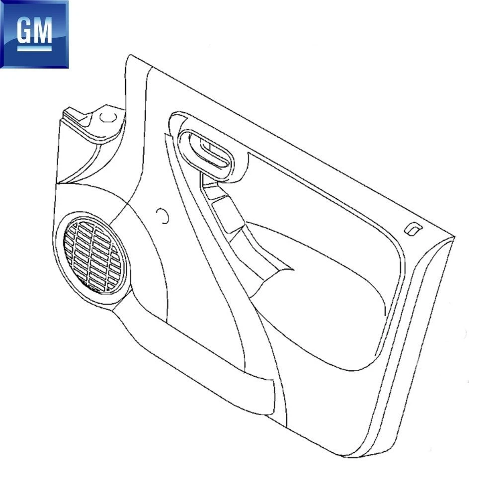 13123794 Orijinal | Opel Corsa C Uyumlu 3 Kapı Sağ Ön Kapı Döşemesi Komple Charcoal
