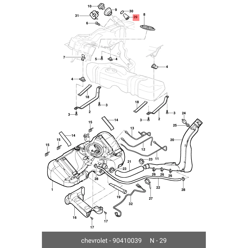 90410039 Orijinal | Benzin Depo Geri Dönüş Çek Valfi Opel Astra G, Vectra B, Corsa C, Zafira A Uyumlu