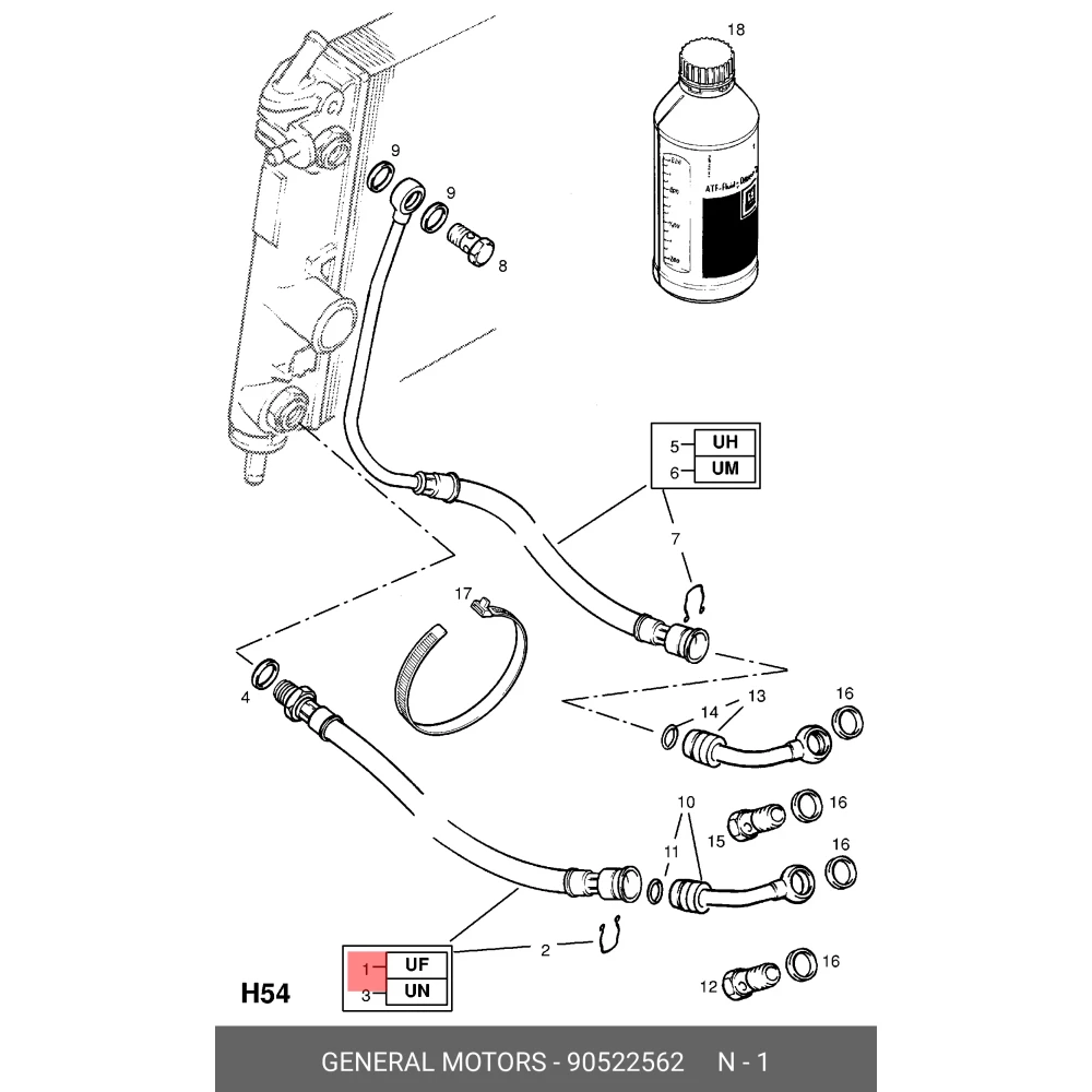 90522562 Orijinal | Opel Vectra B Uyumlu Otomatik Şanzıman Yağ Hortumu