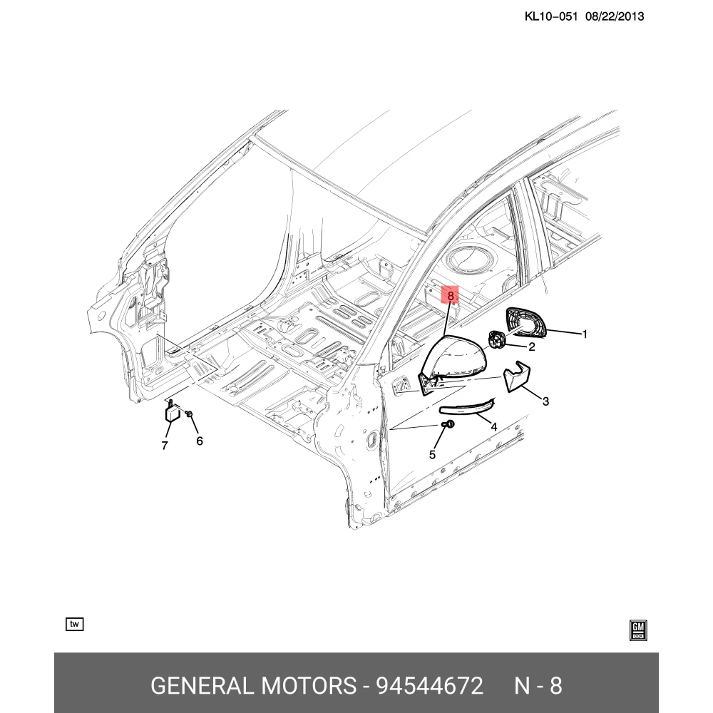 Chevrolet Captiva C140 Sol Dış Dikiz Aynası Sinyalli Komple
