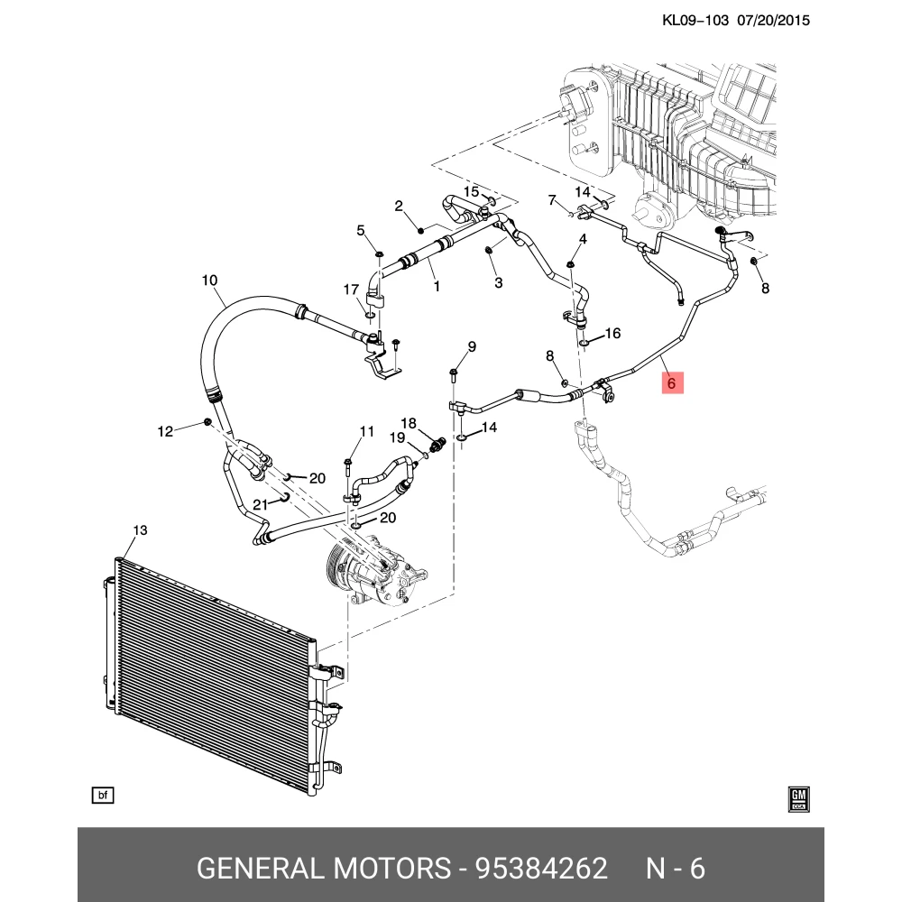 95384262 Orijinal | Opel Antara Uyumlu Klima Borusu Komple
