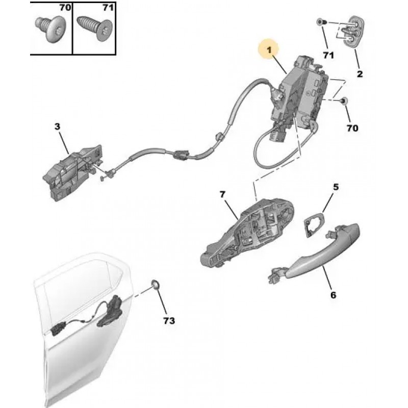 Citroen C-elysee Sağ Arka Kapı Klidi Gm 9819026380