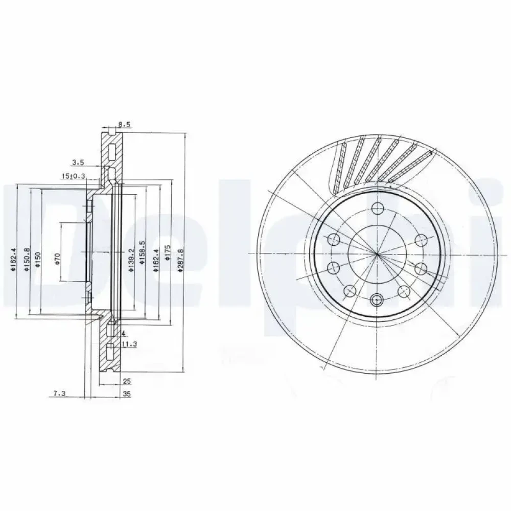 Opel Vectra B Ön Fren Diski 288 mm Havalandırmalı Set 569056