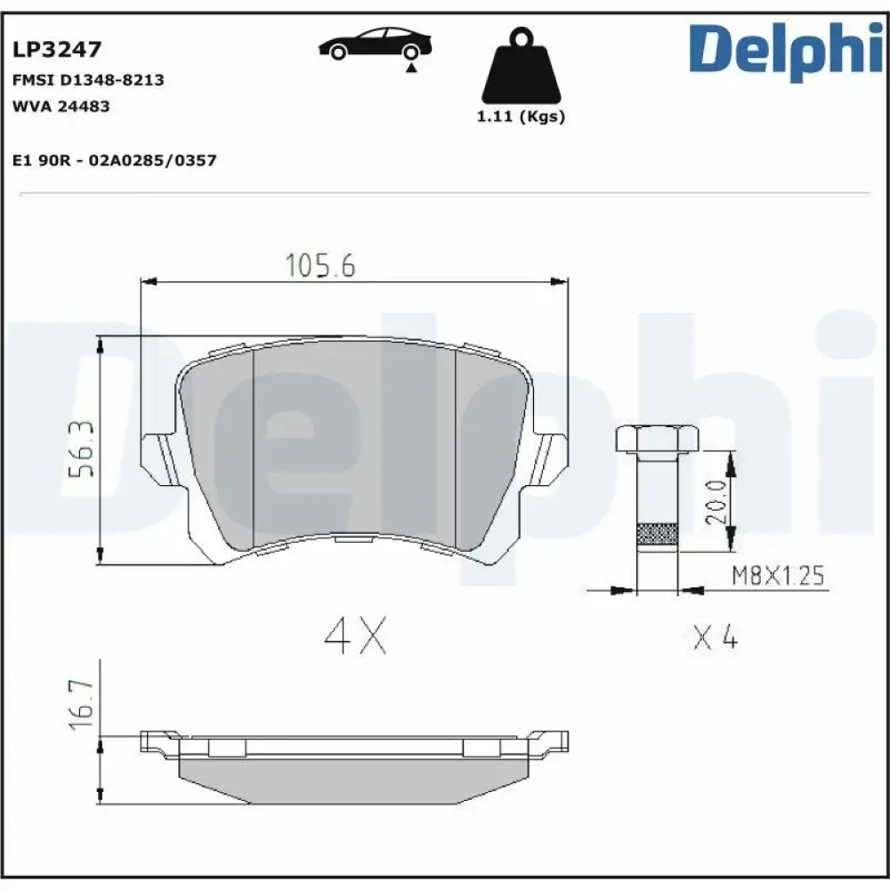 Volkswagen Tiguan Arka Fren Balatası 5N0698451