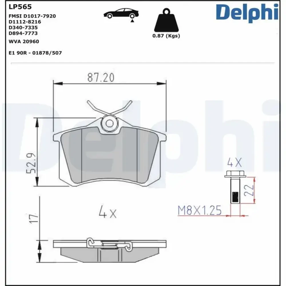 Renault Megane II Arka Fren Balatası 17 mm Cıvatalı 7701206784