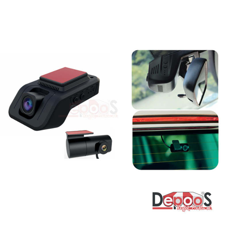 Evervox DVR-H1005E Wi-Fi Ön ve Arka Çift Kameralı Araç Yol Kayıt Kamerası