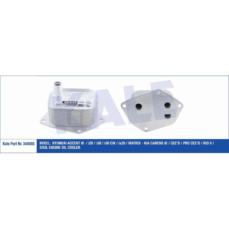 Ürün Kodu : KL344585 - YAĞ SOĞUTUCU HYUNDAI ACCENT III /İ20/İ30/İ30 CW/İX20 - KIA CEED/RIO II/SOUL AL / PL / BRZ