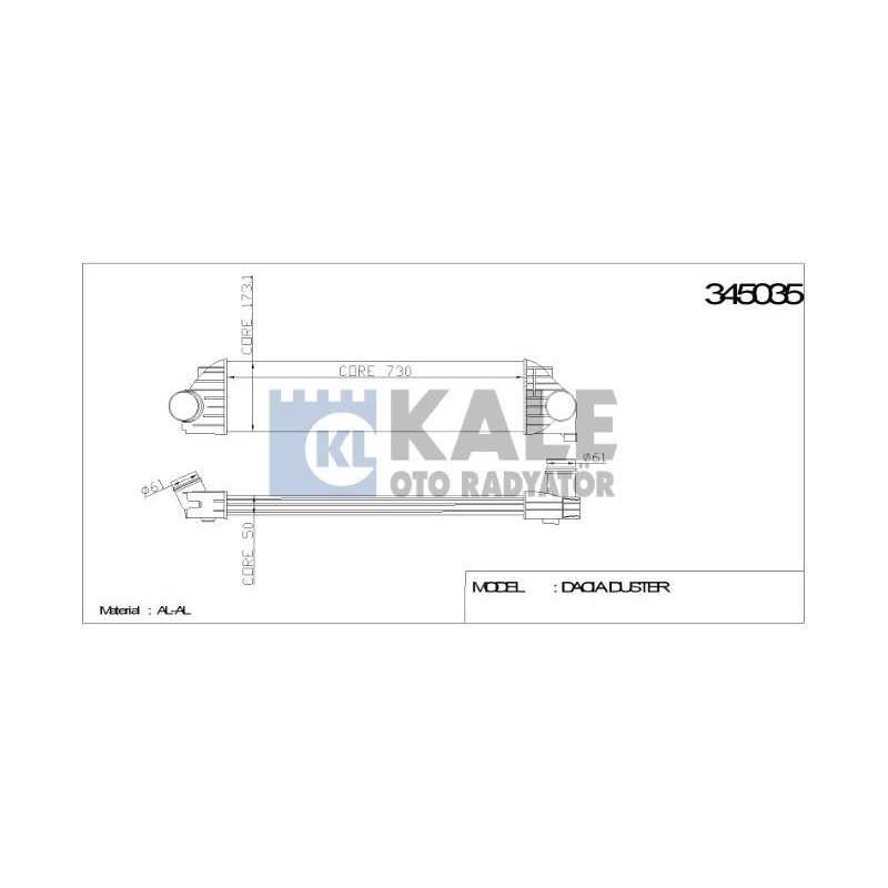 Ürün Kodu : KL345035 - TURBO RADYATÖRÜ (INTERCOOLER) RENAULT MASTER III  OPEL MOVANO B  AL/PL/BRZ