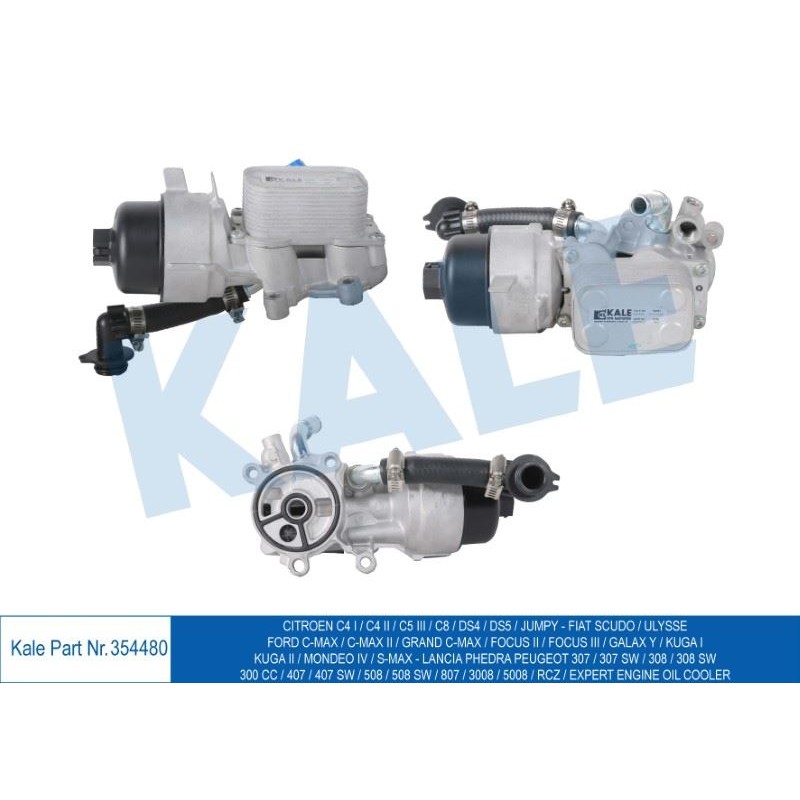 Ürün Kodu : KL354480 - YAĞ SOĞUTUCU KOMPLE FORD C-MAX FOCUS II-III MONDEO IV PEUGEOT 307 308  CC 407 508 807 3008 5008 CITR