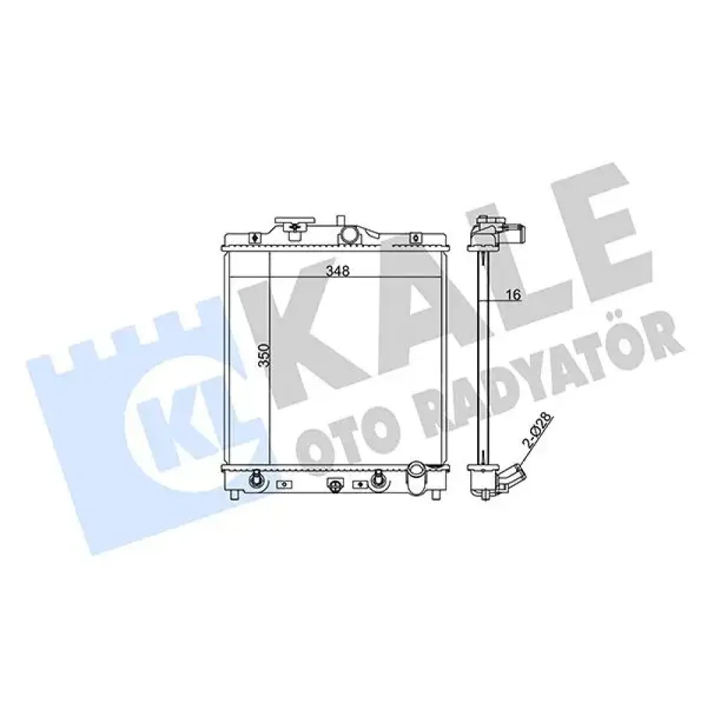 Honda Civic Su Radyatörü 1992-2000 16 mm A-T Brazing 19010-P01-004