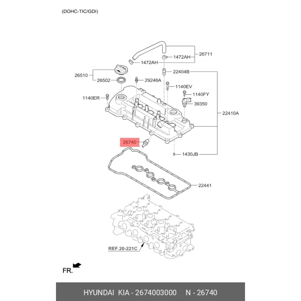 Hyundai Accent Blue PCV Valfi 26740-03000
