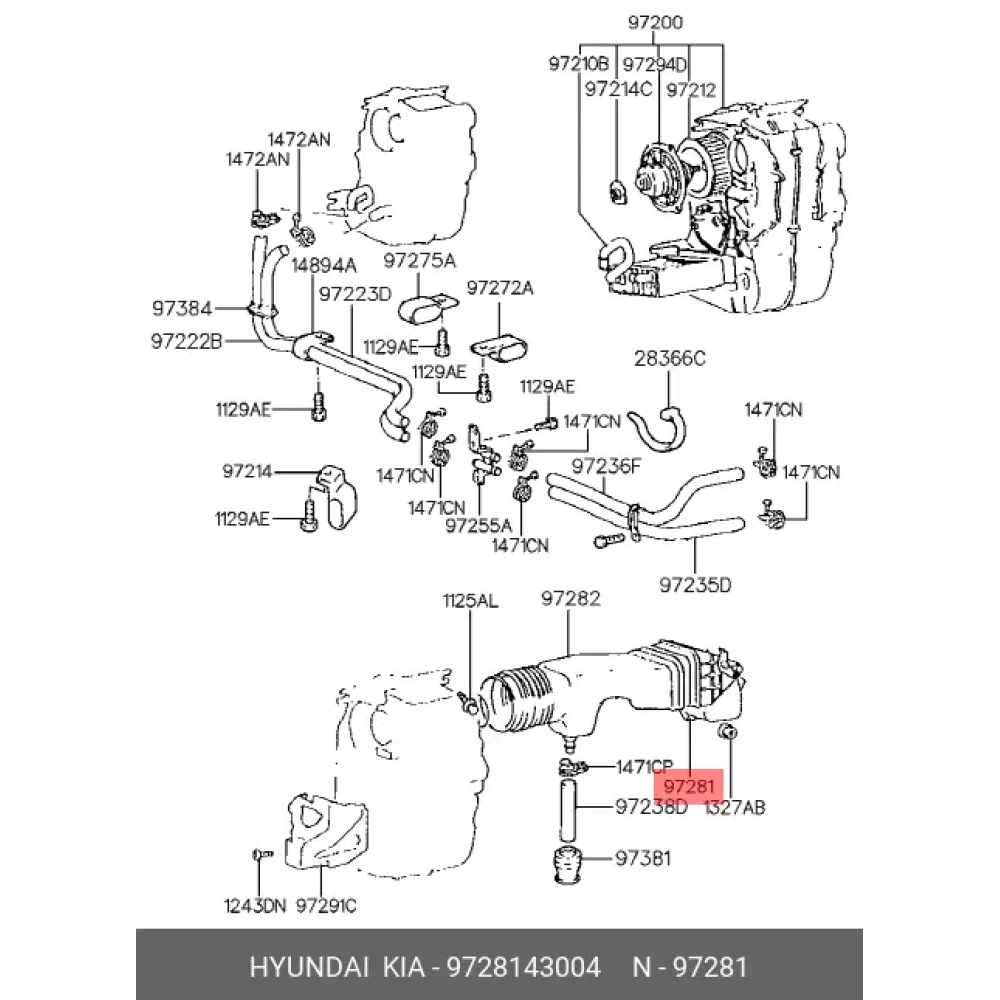 Hyundai H100 Hava Akış Kutusu 97281-43004