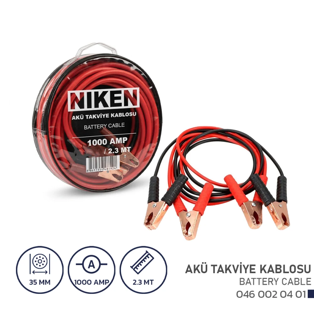 Niken Akü Takviye Kablosu 1000 Amp 2,3 m AL.004