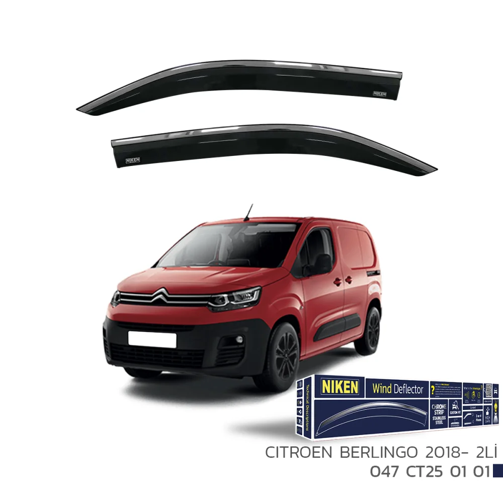 Citroën Berlingo 2018 ve Sonrası Kromlu Cam Rüzgarlığı 2'li