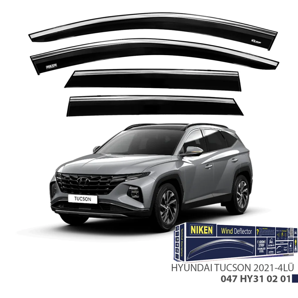 Hyundai Tucson Cam Rüzgarlığı 4'lü Kromlu